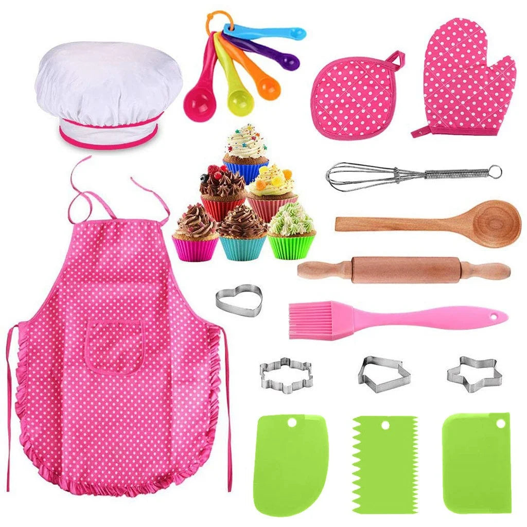 25 Piece Playhouse Puzzle Kids Holiday Gift Chef Role Play Kitchen Cooking and Baking Set